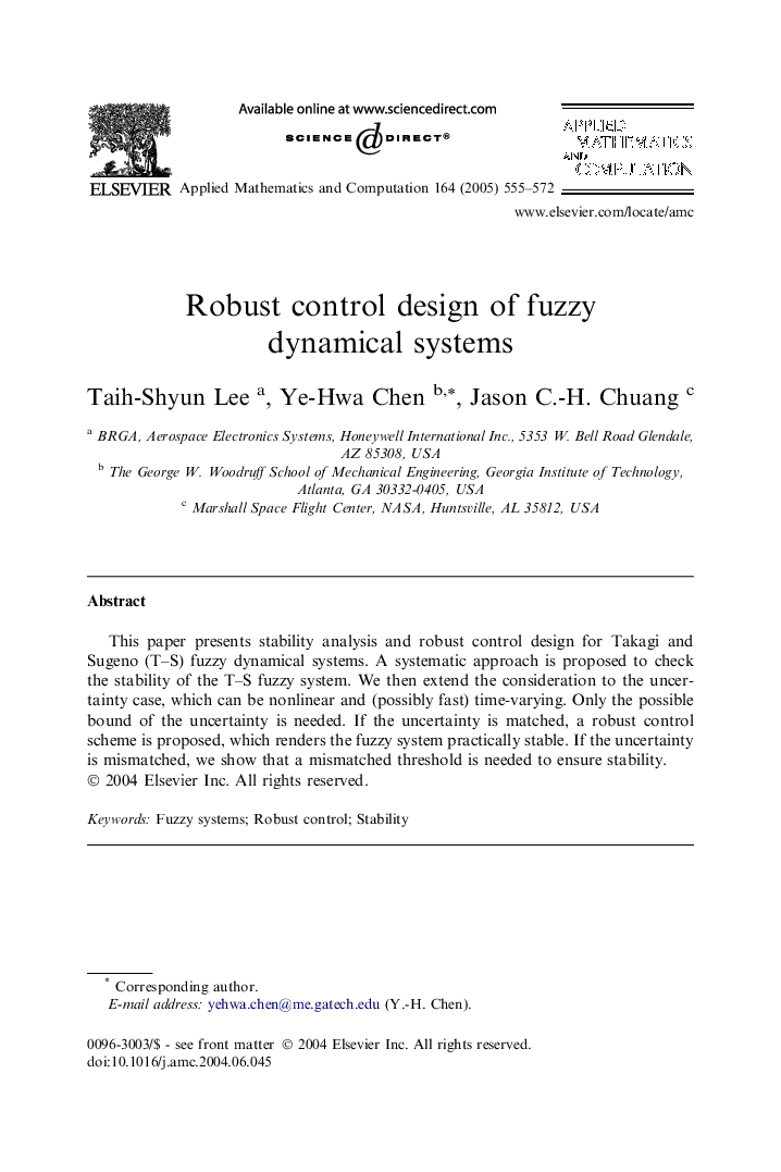 Robust control design of fuzzy dynamical systems