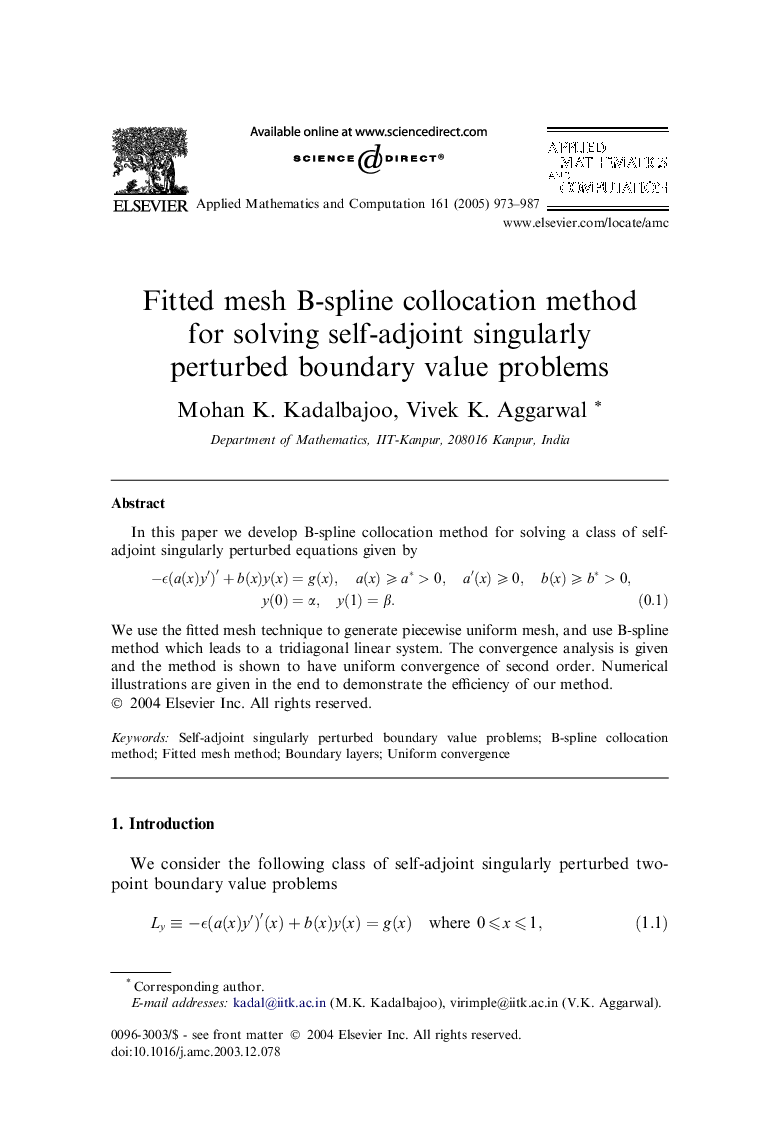 Fitted mesh B-spline collocation method for solving self-adjoint singularly perturbed boundary value problems