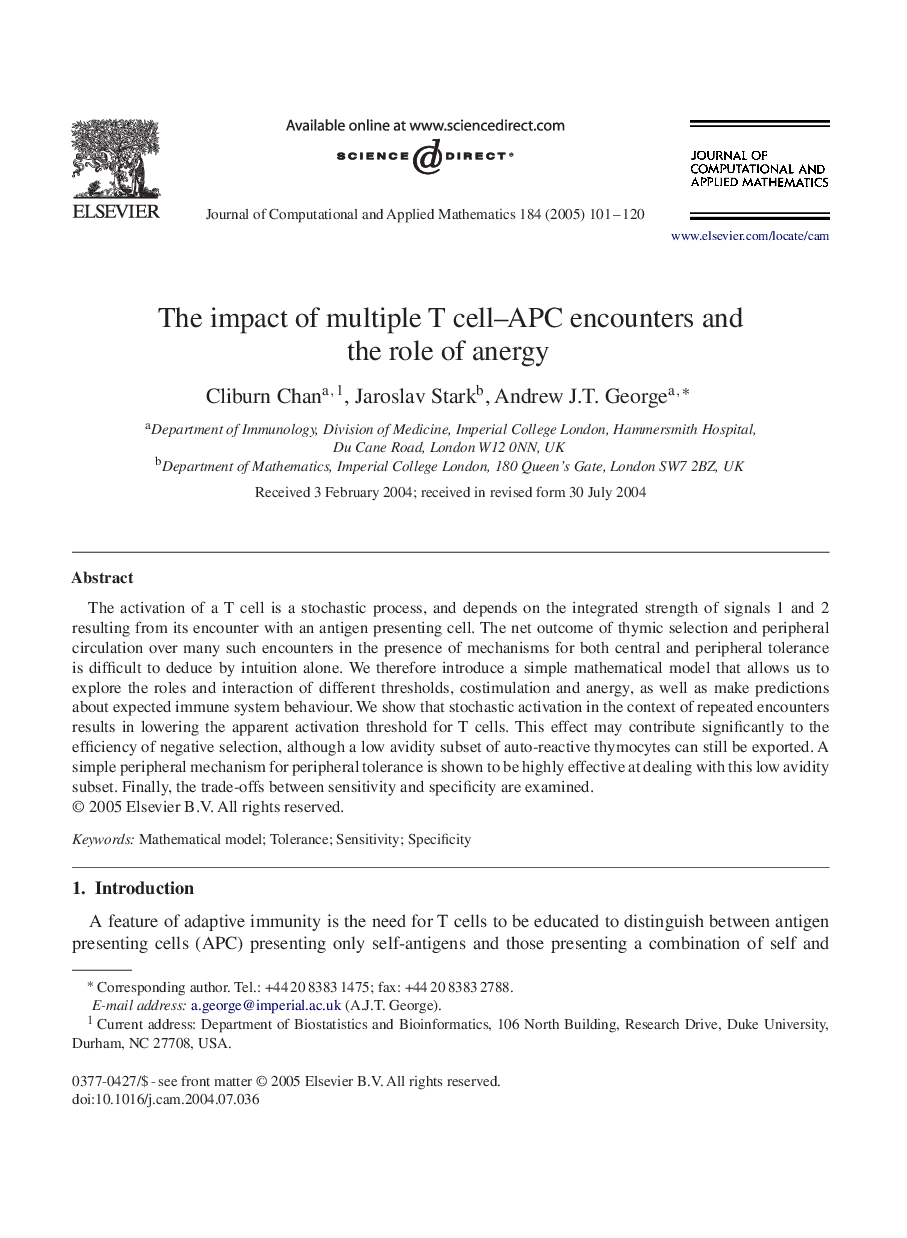 The impact of multiple T cell-APC encounters and the role of anergy