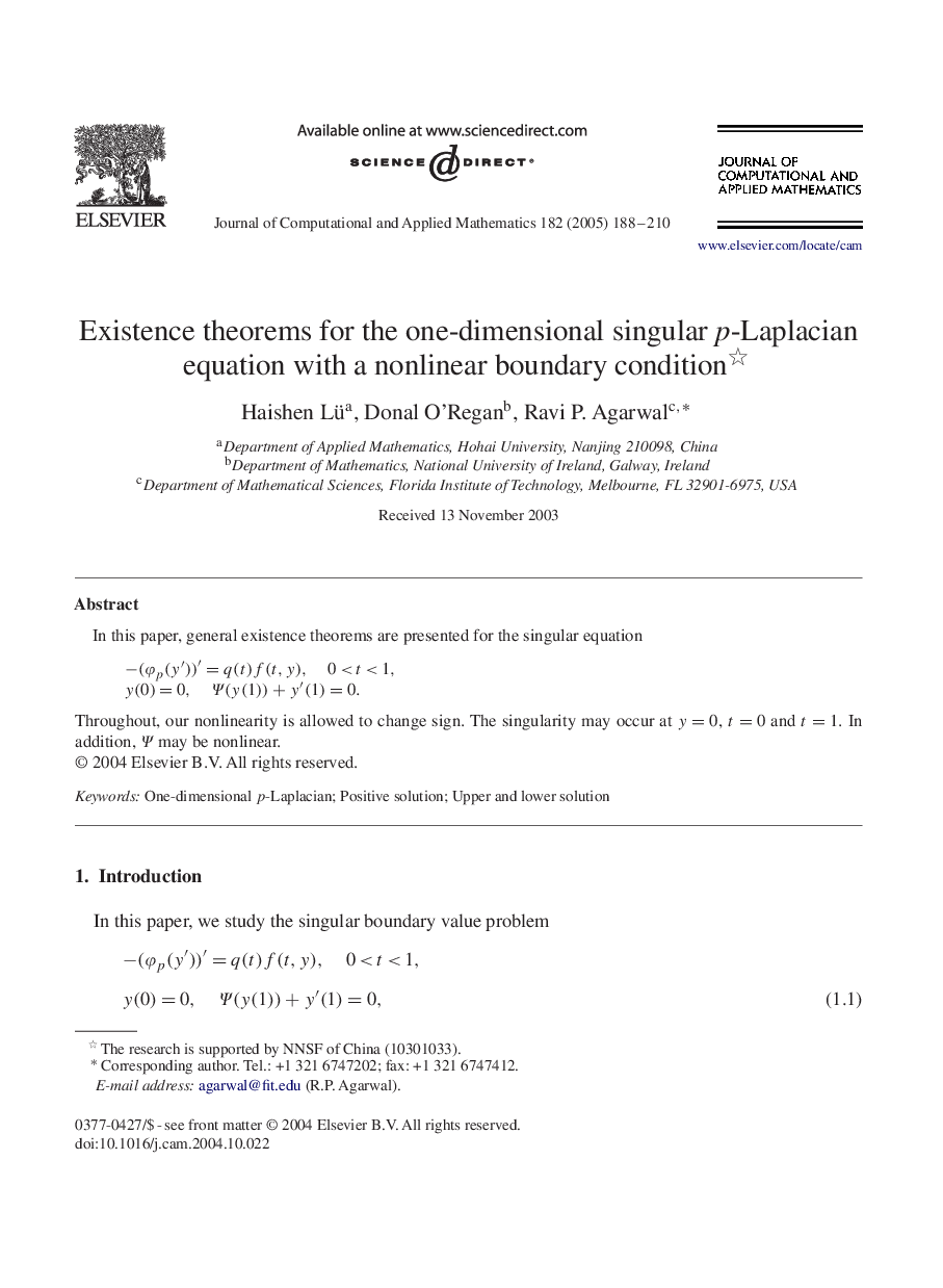 Existence theorems for the one-dimensional singular p-Laplacian equation with a nonlinear boundary condition