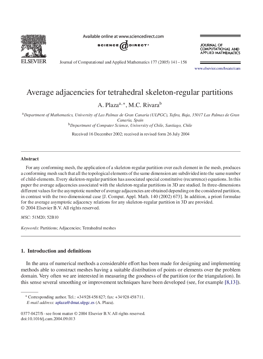 Average adjacencies for tetrahedral skeleton-regular partitions