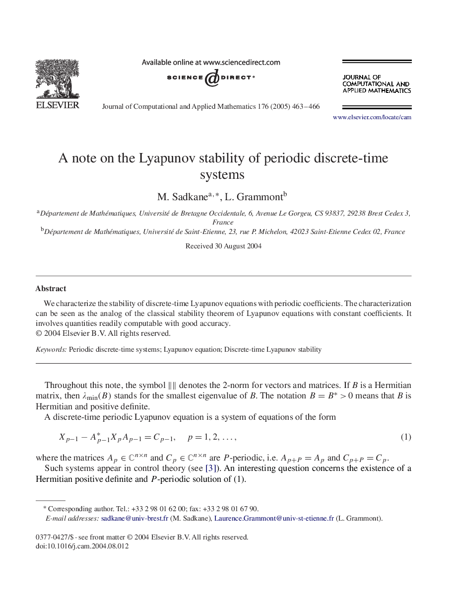 A note on the Lyapunov stability of periodic discrete-time systems