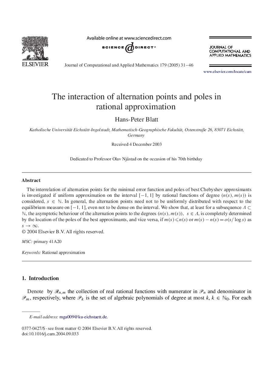 The interaction of alternation points and poles in rational approximation