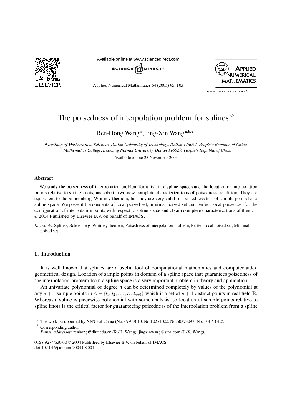 The poisedness of interpolation problem for splines