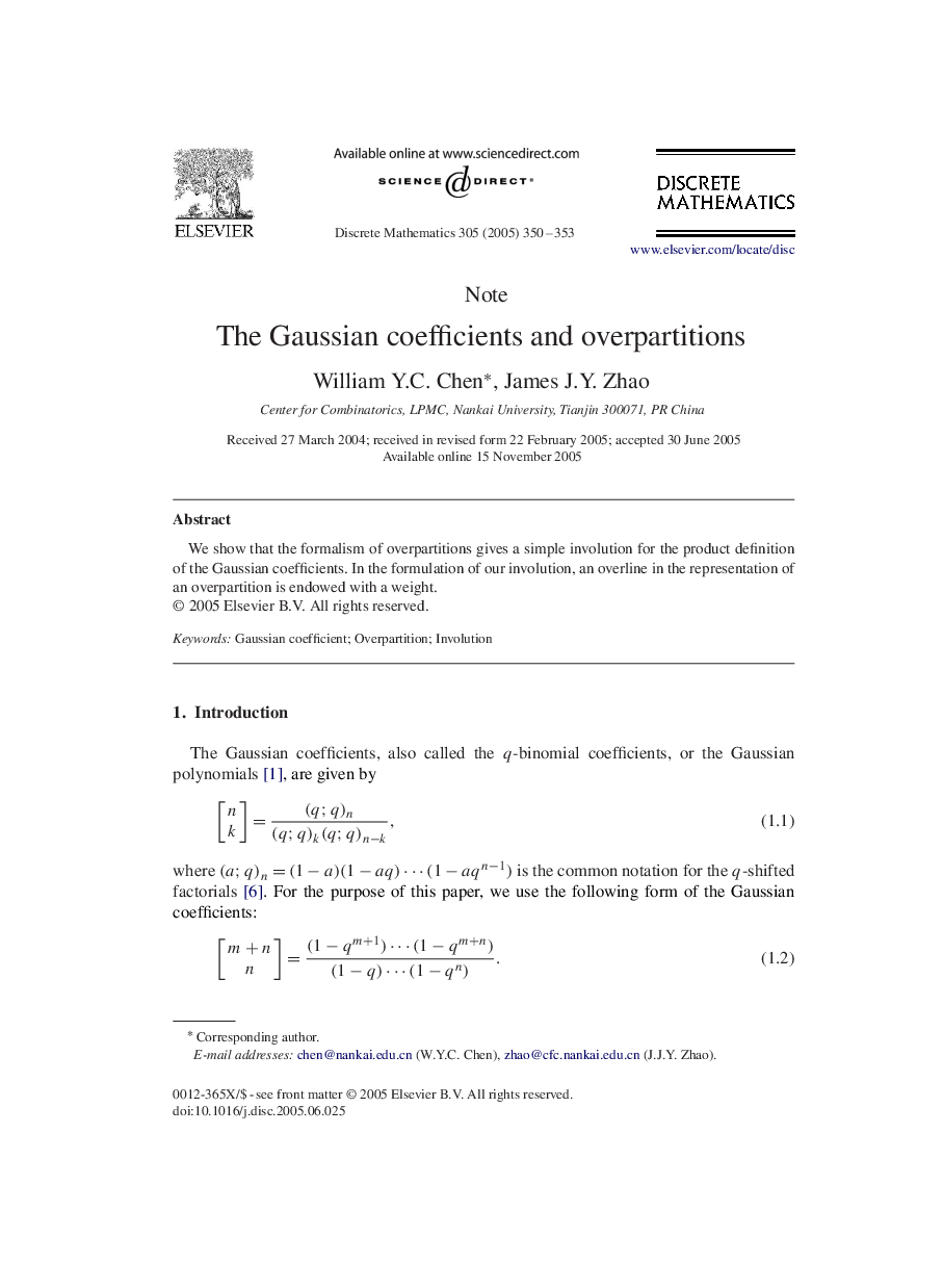 The Gaussian coefficients and overpartitions