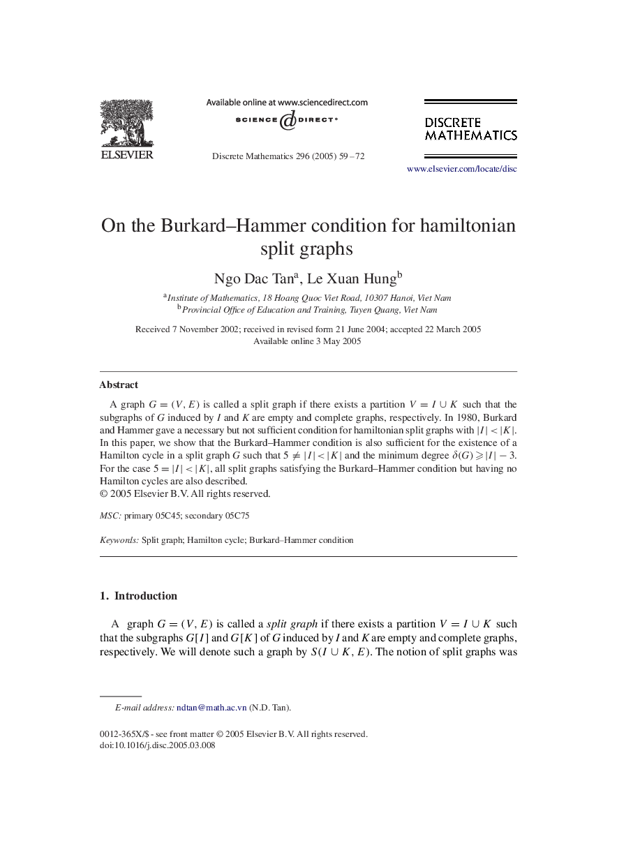 On the Burkard-Hammer condition for hamiltonian split graphs