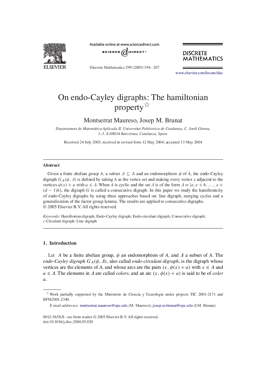 On endo-Cayley digraphs: The hamiltonian property