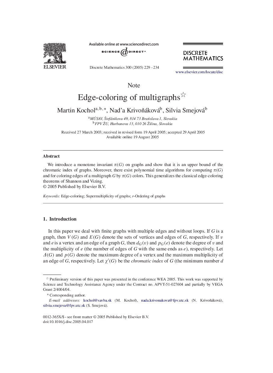 Edge-coloring of multigraphs