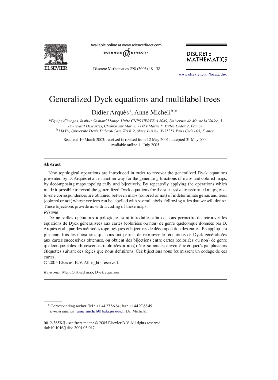 Generalized Dyck equations and multilabel trees