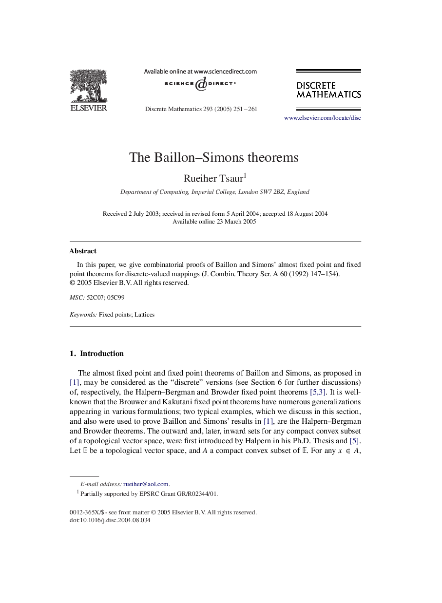 The Baillon-Simons theorems