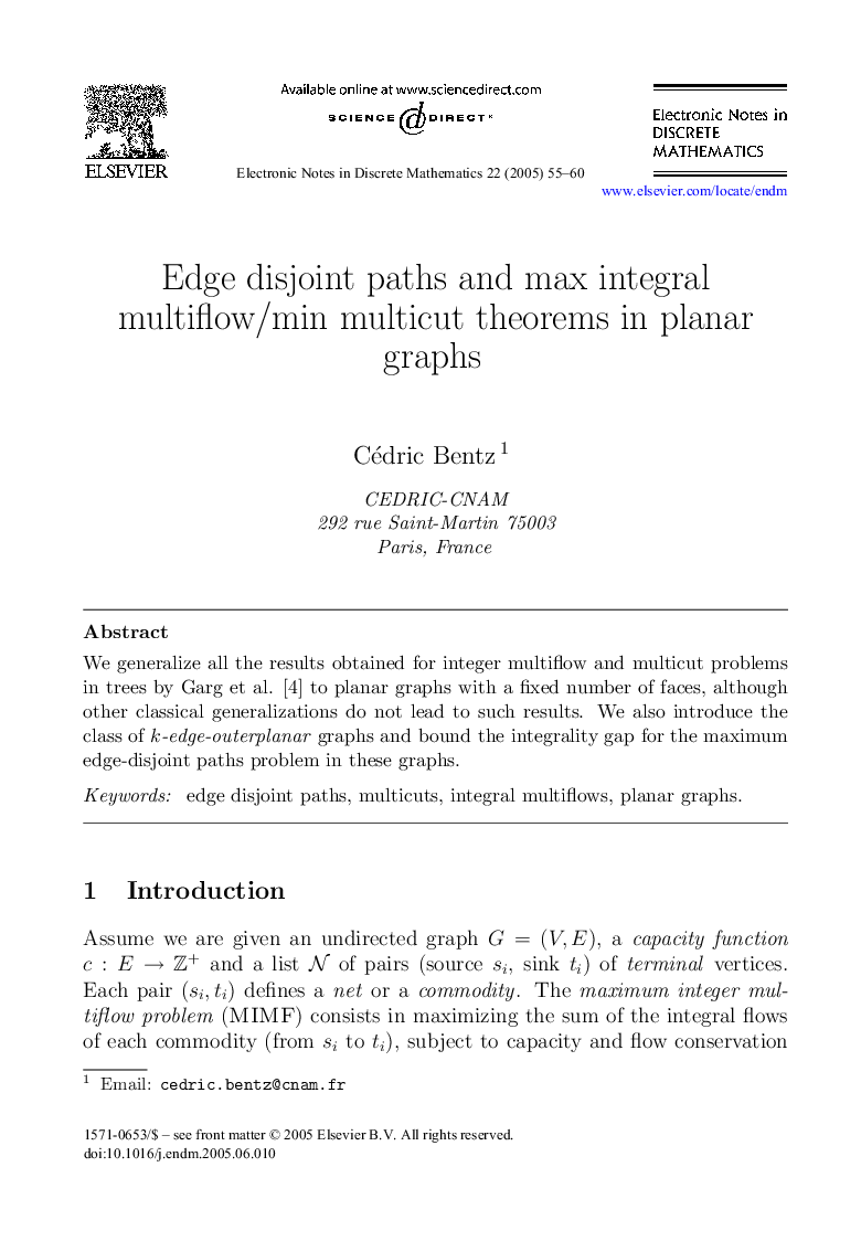 Edge disjoint paths and max integral multiflow/min multicut theorems in planar graphs