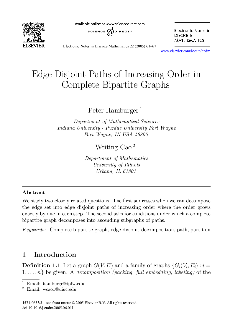 Edge Disjoint Paths of Increasing Order in Complete Bipartite Graphs