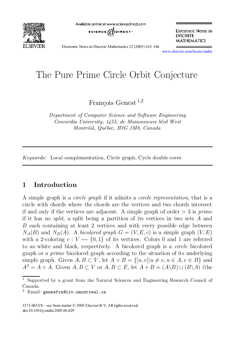 The Pure Prime Circle Orbit Conjecture
