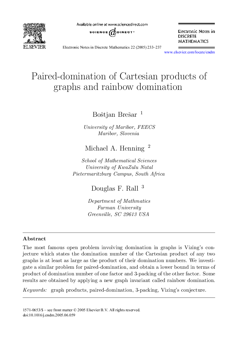 Paired-domination of Cartesian products of graphs and rainbow domination