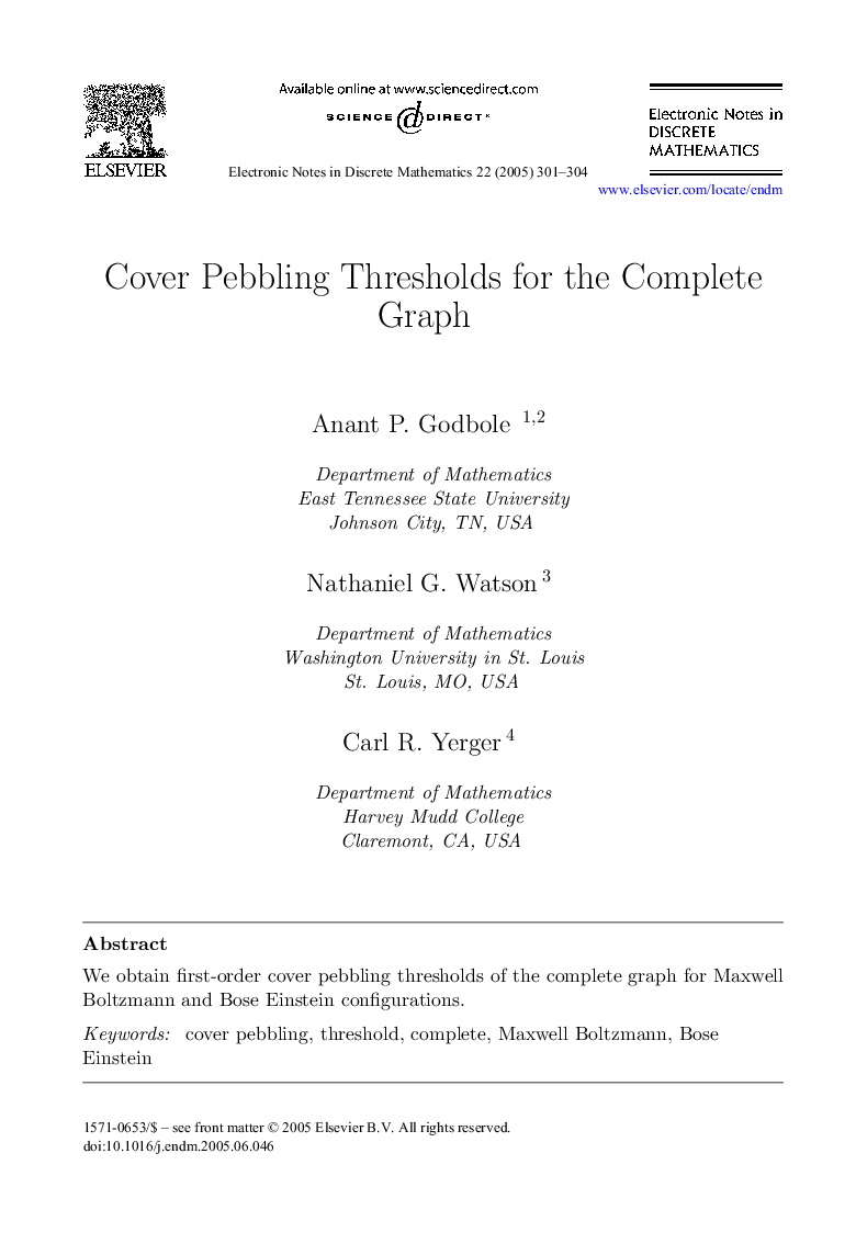 Cover Pebbling Thresholds for the Complete Graph