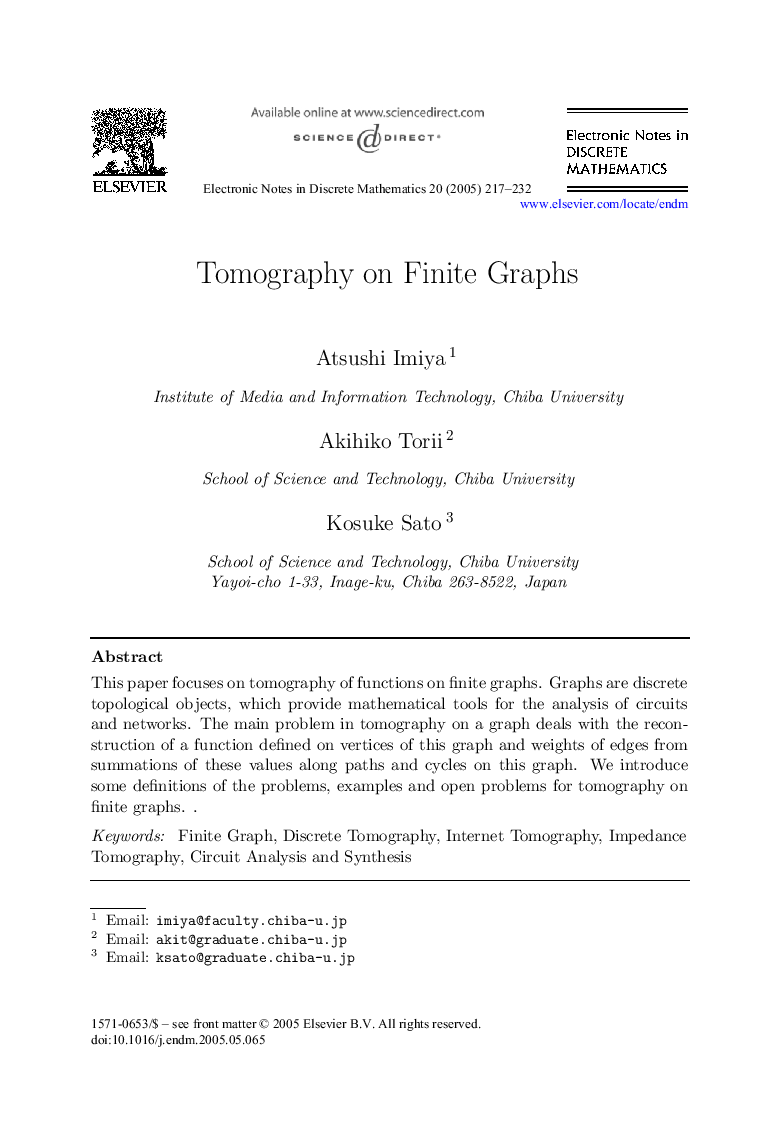 Tomography on Finite Graphs