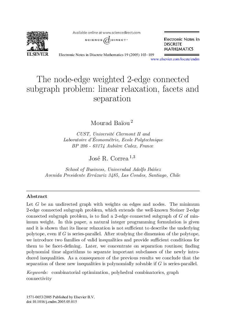 The node-edge weighted 2-edge connected subgraph problem: linear relaxation, facets and separation