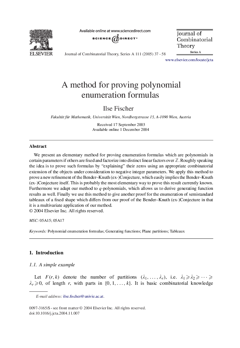 A method for proving polynomial enumeration formulas