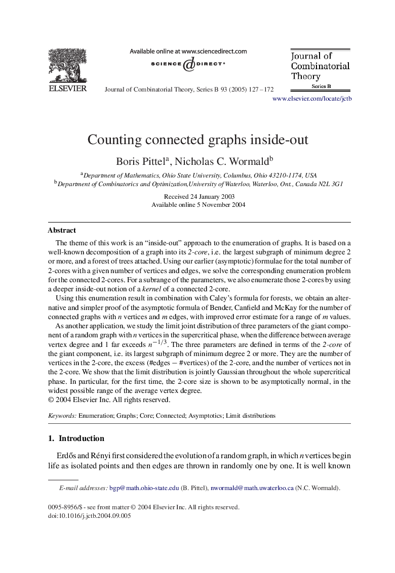 Counting connected graphs inside-out