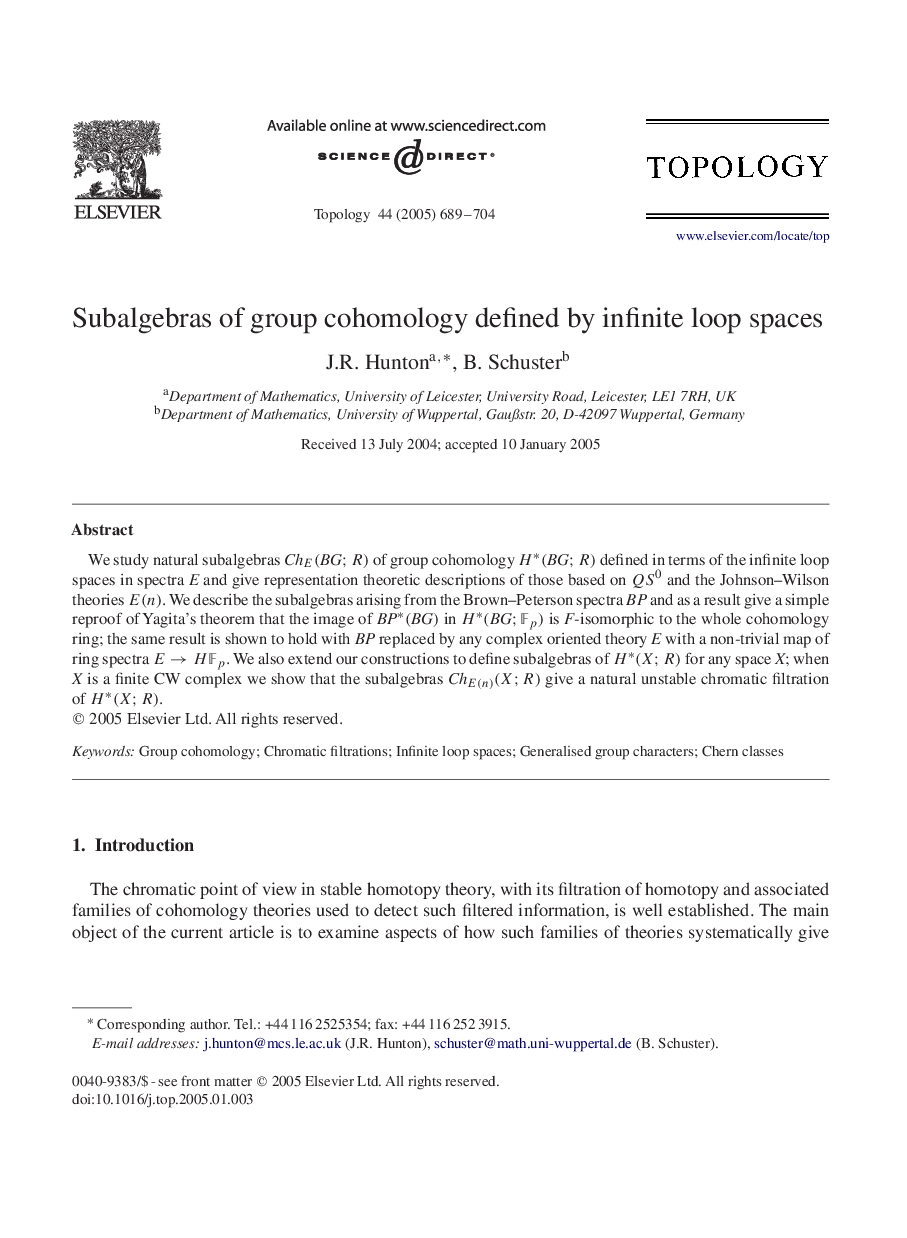 Subalgebras of group cohomology defined by infinite loop spaces