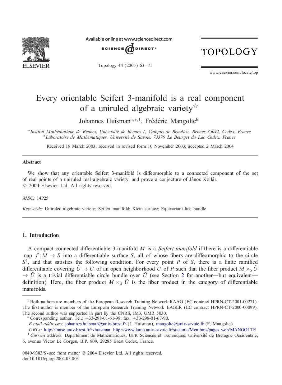 Every orientable Seifert 3-manifold is a real component of a uniruled algebraic variety