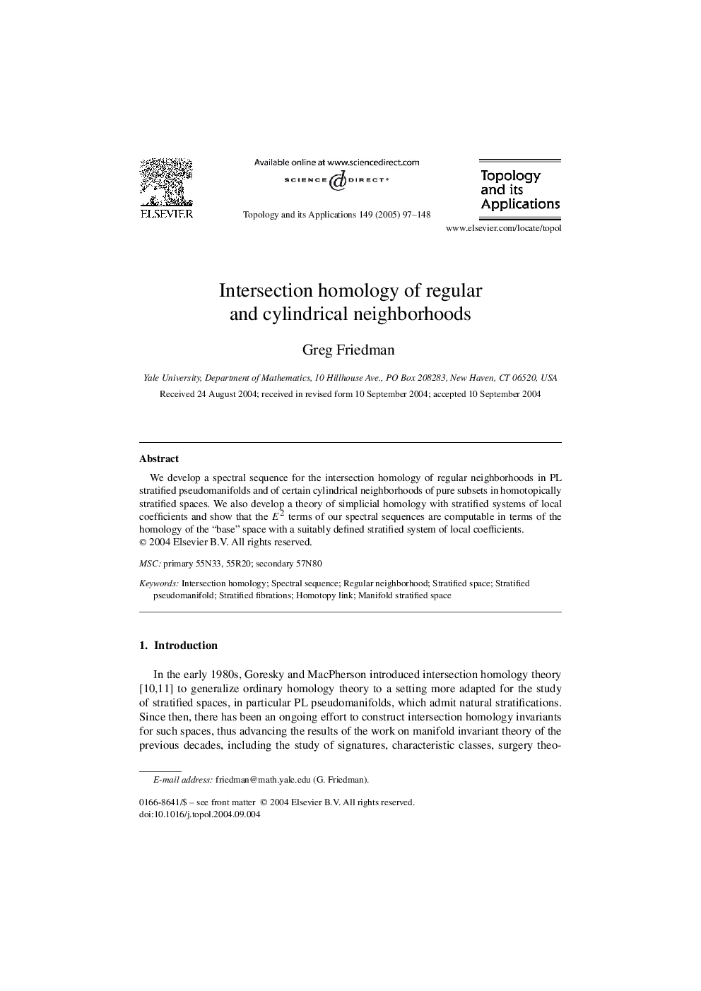 Intersection homology of regular and cylindrical neighborhoods