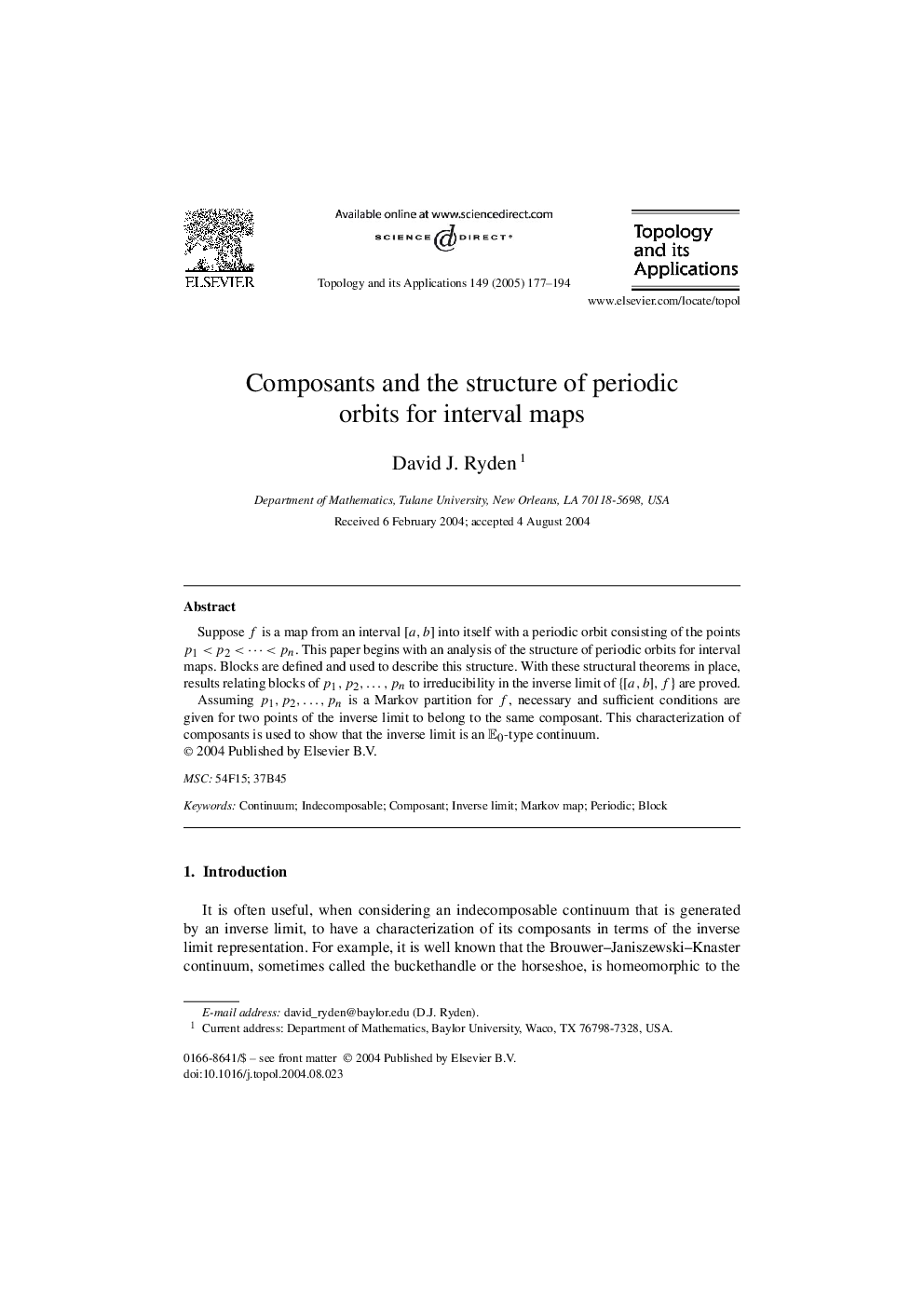 Composants and the structure of periodic orbits for interval maps