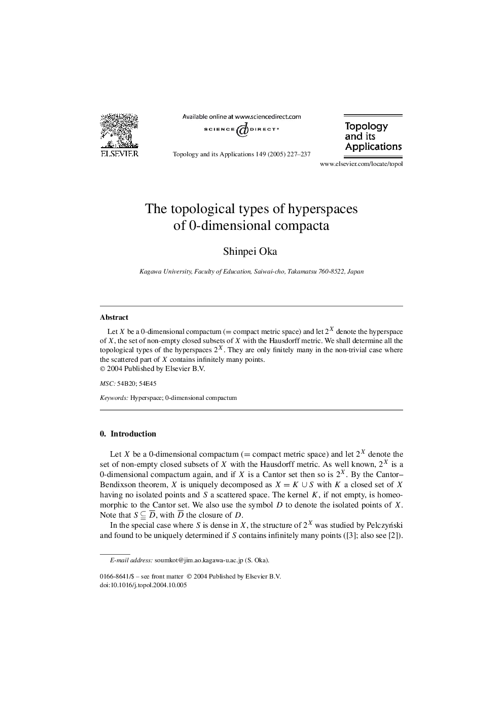 The topological types of hyperspaces of 0-dimensional compacta