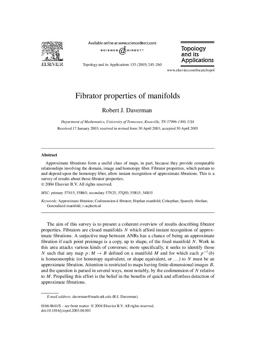 Fibrator properties of manifolds