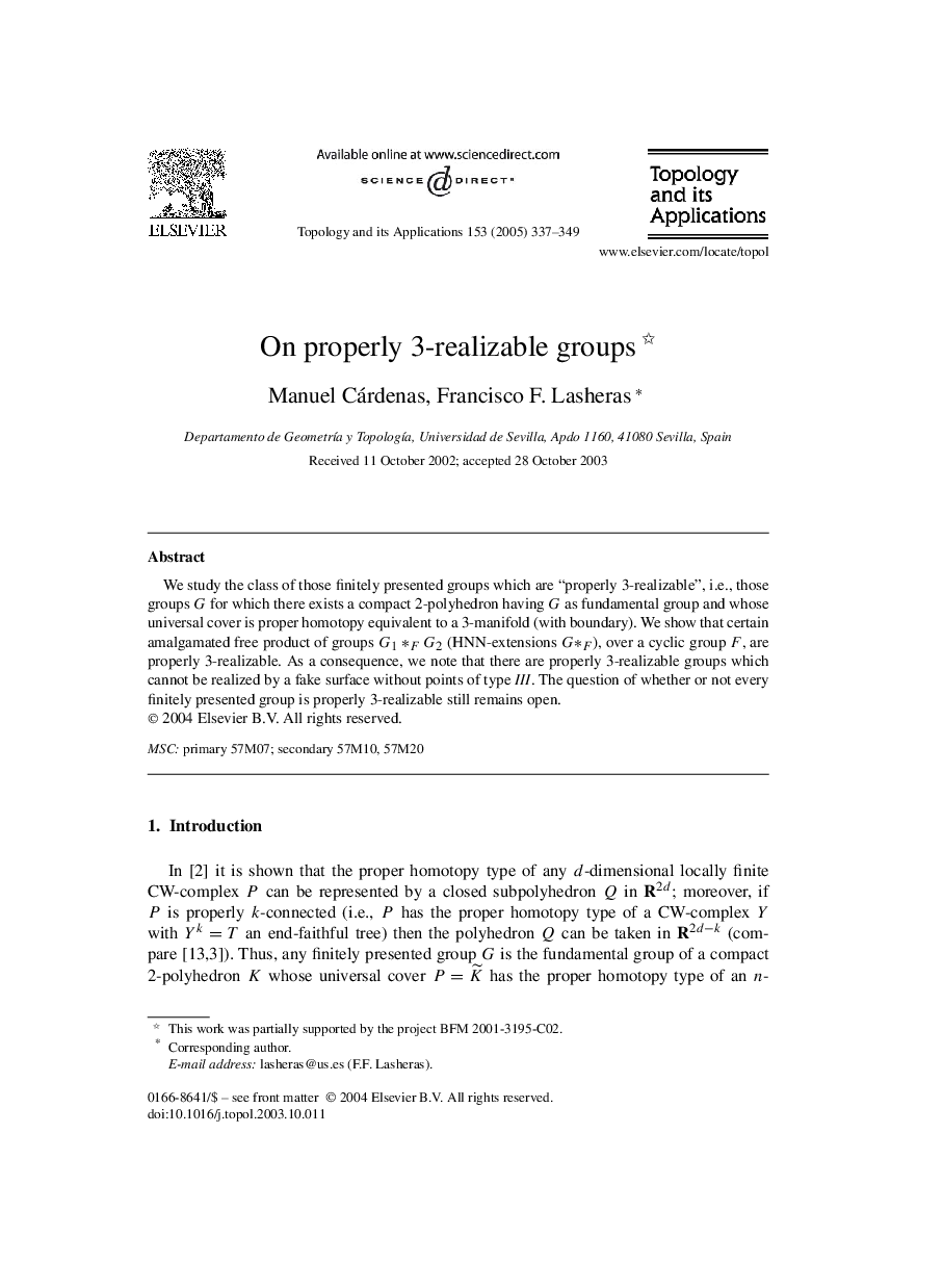 On properly 3-realizable groups