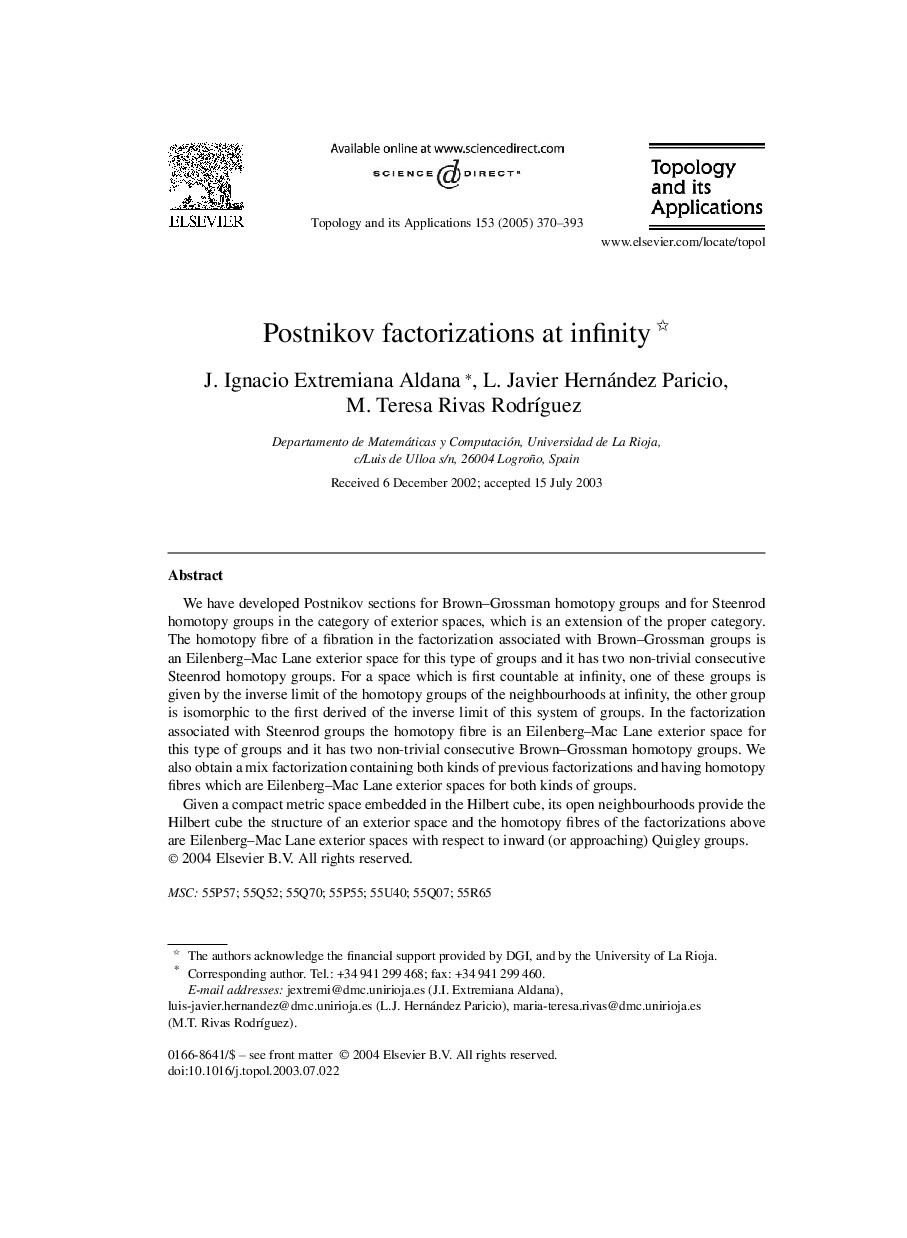 Postnikov factorizations at infinity