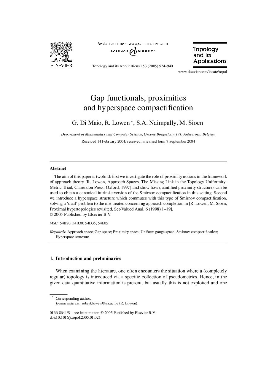 Gap functionals, proximities and hyperspace compactification