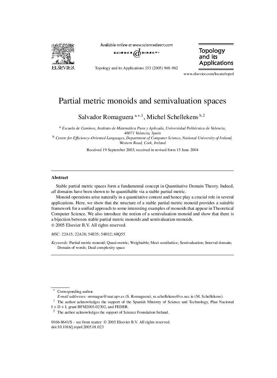 Partial metric monoids and semivaluation spaces