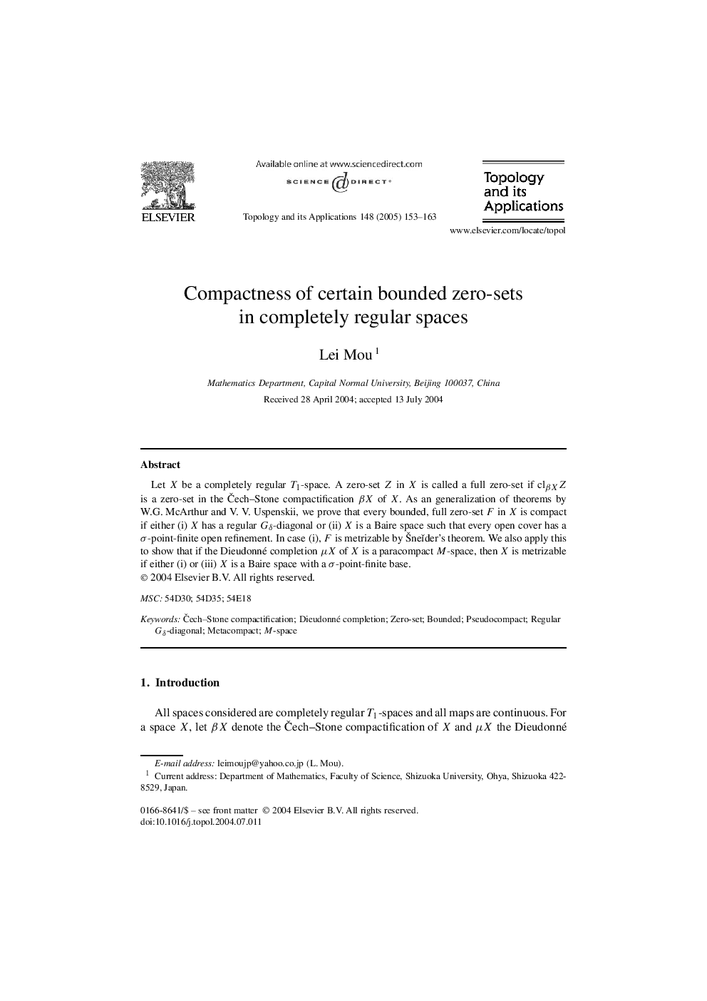 Compactness of certain bounded zero-sets in completely regular spaces