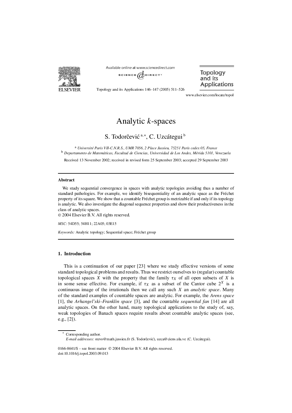 Analytic k-spaces