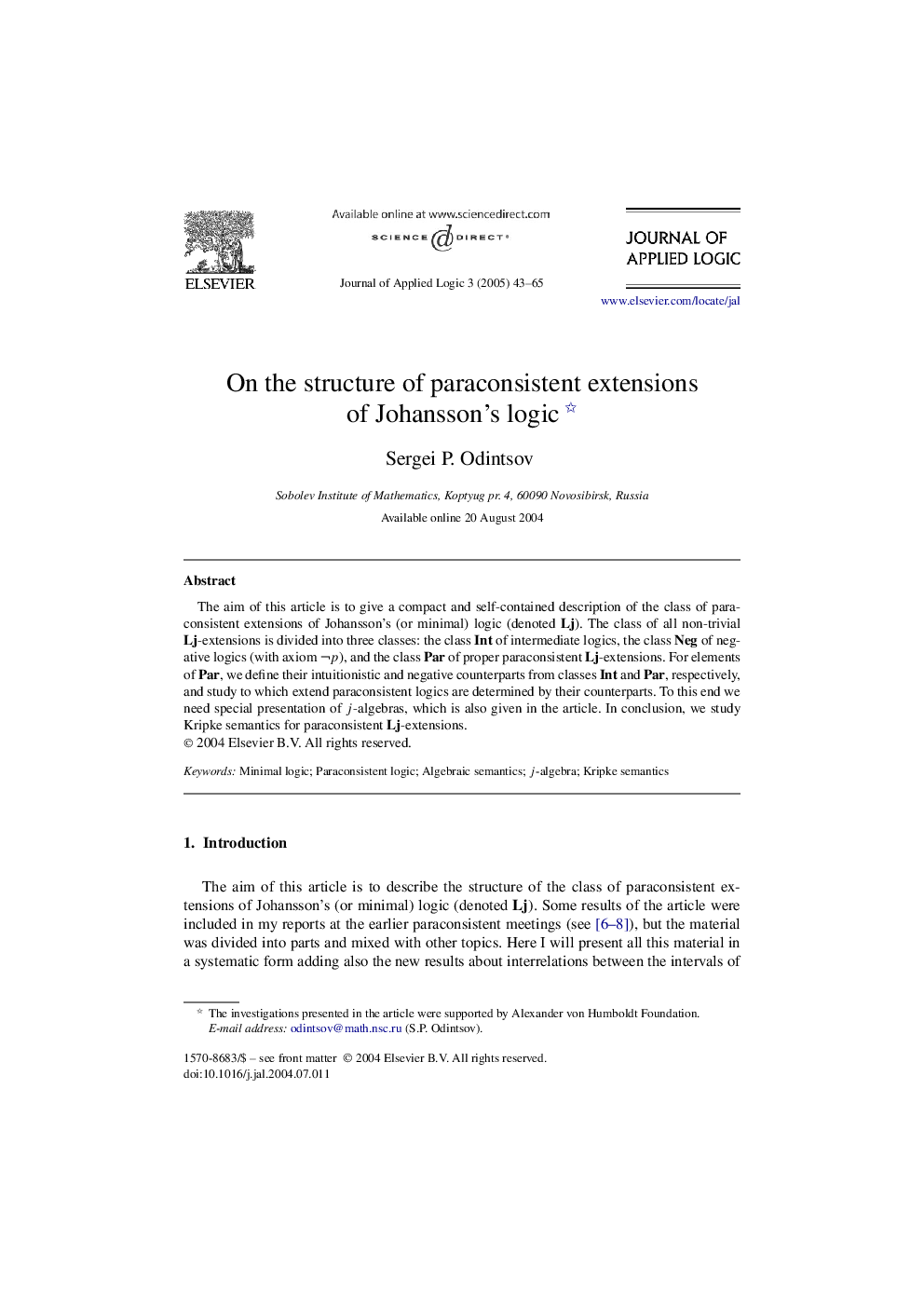 On the structure of paraconsistent extensions of Johansson's logic