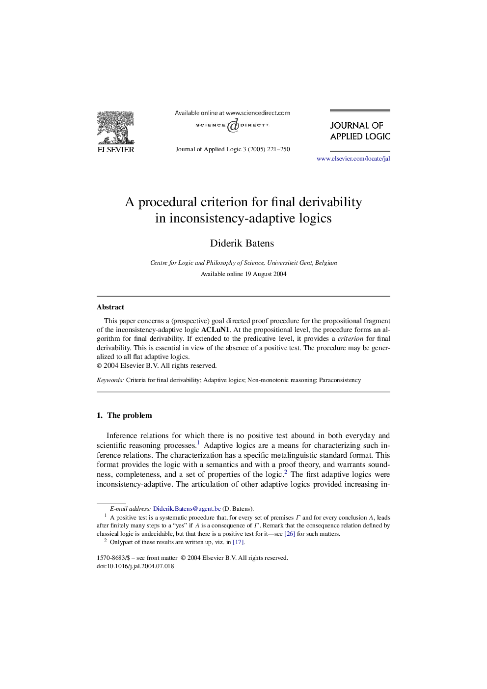 A procedural criterion for final derivability in inconsistency-adaptive logics