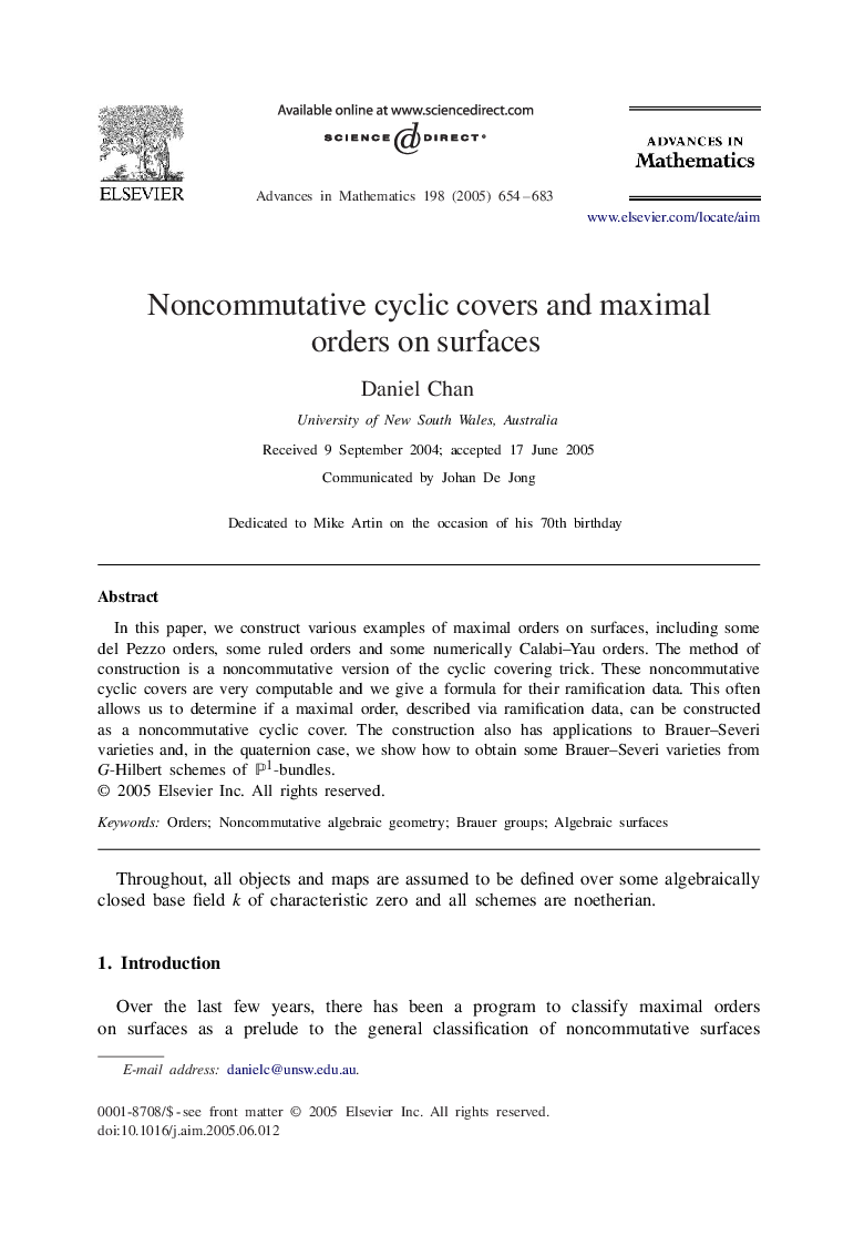 Noncommutative cyclic covers and maximal orders on surfaces