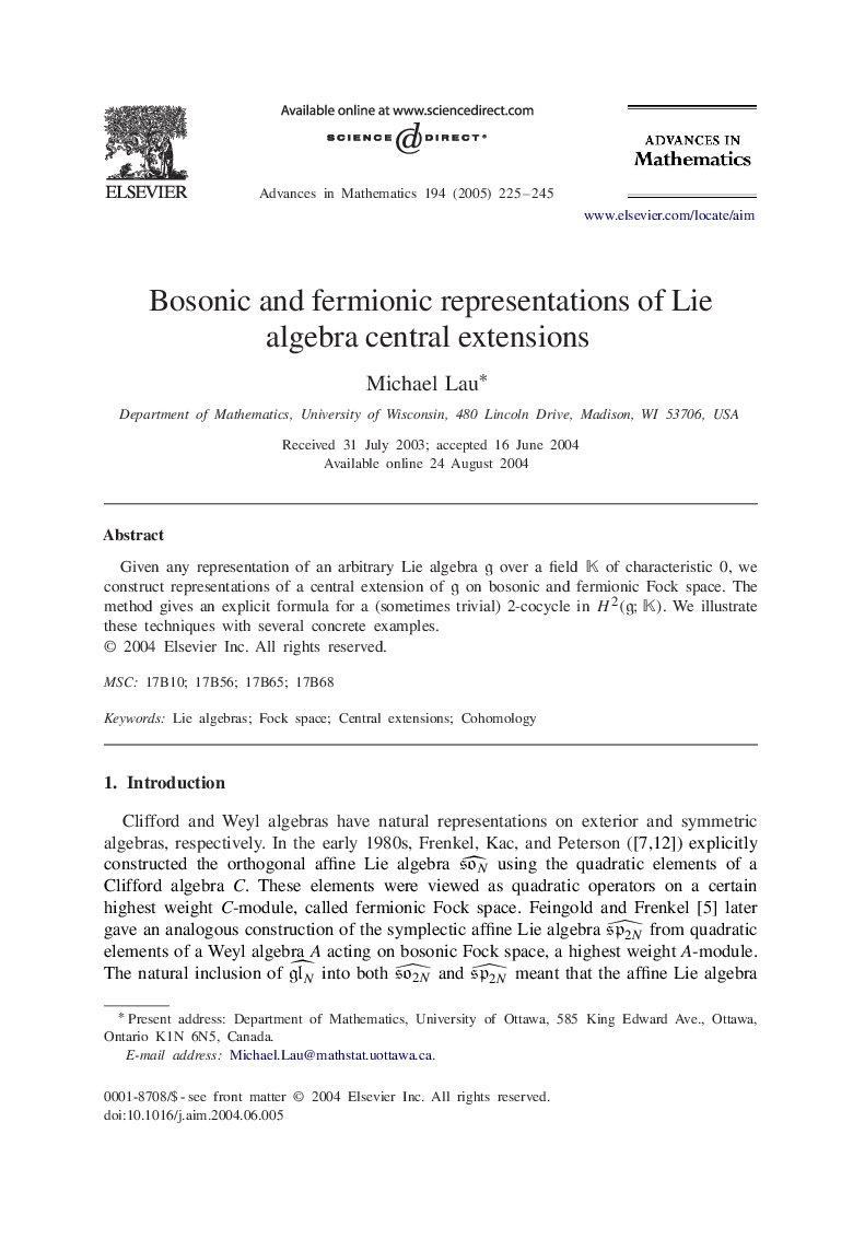 Bosonic and fermionic representations of Lie algebra central extensions