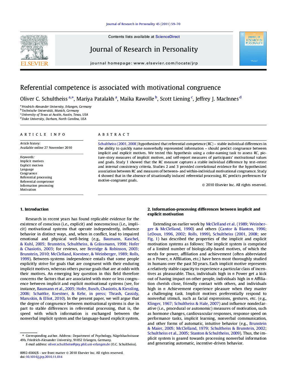 Referential competence is associated with motivational congruence