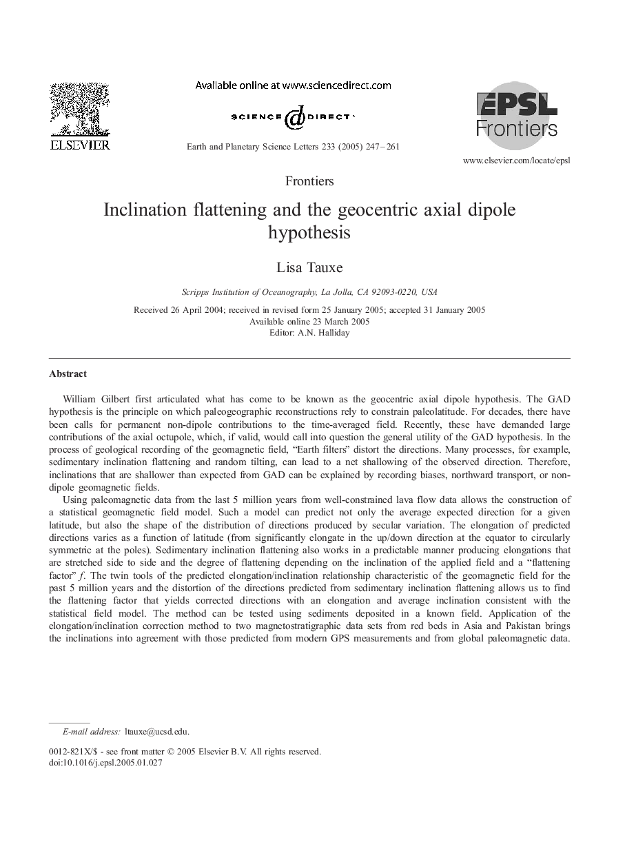 Inclination flattening and the geocentric axial dipole hypothesis