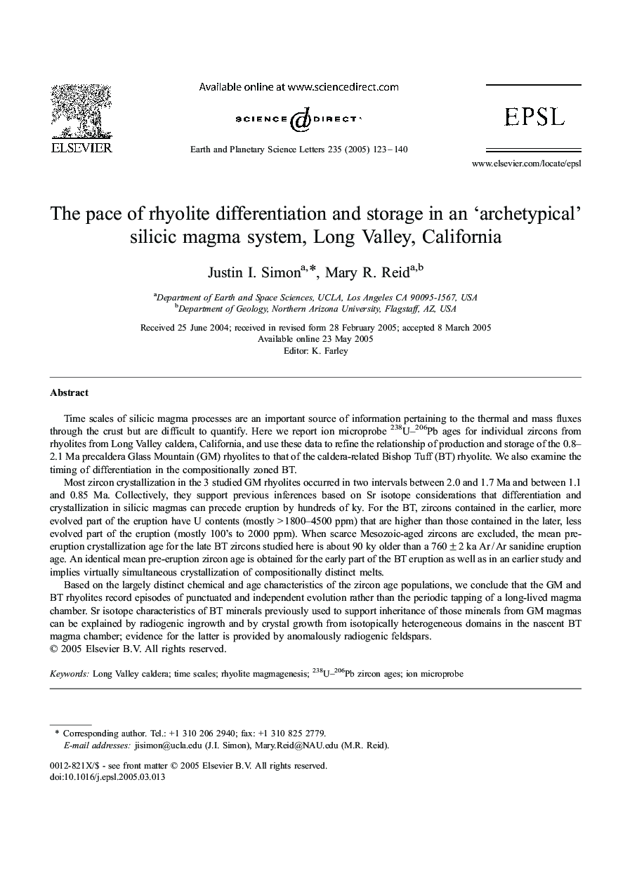 The pace of rhyolite differentiation and storage in an 'archetypical' silicic magma system, Long Valley, California