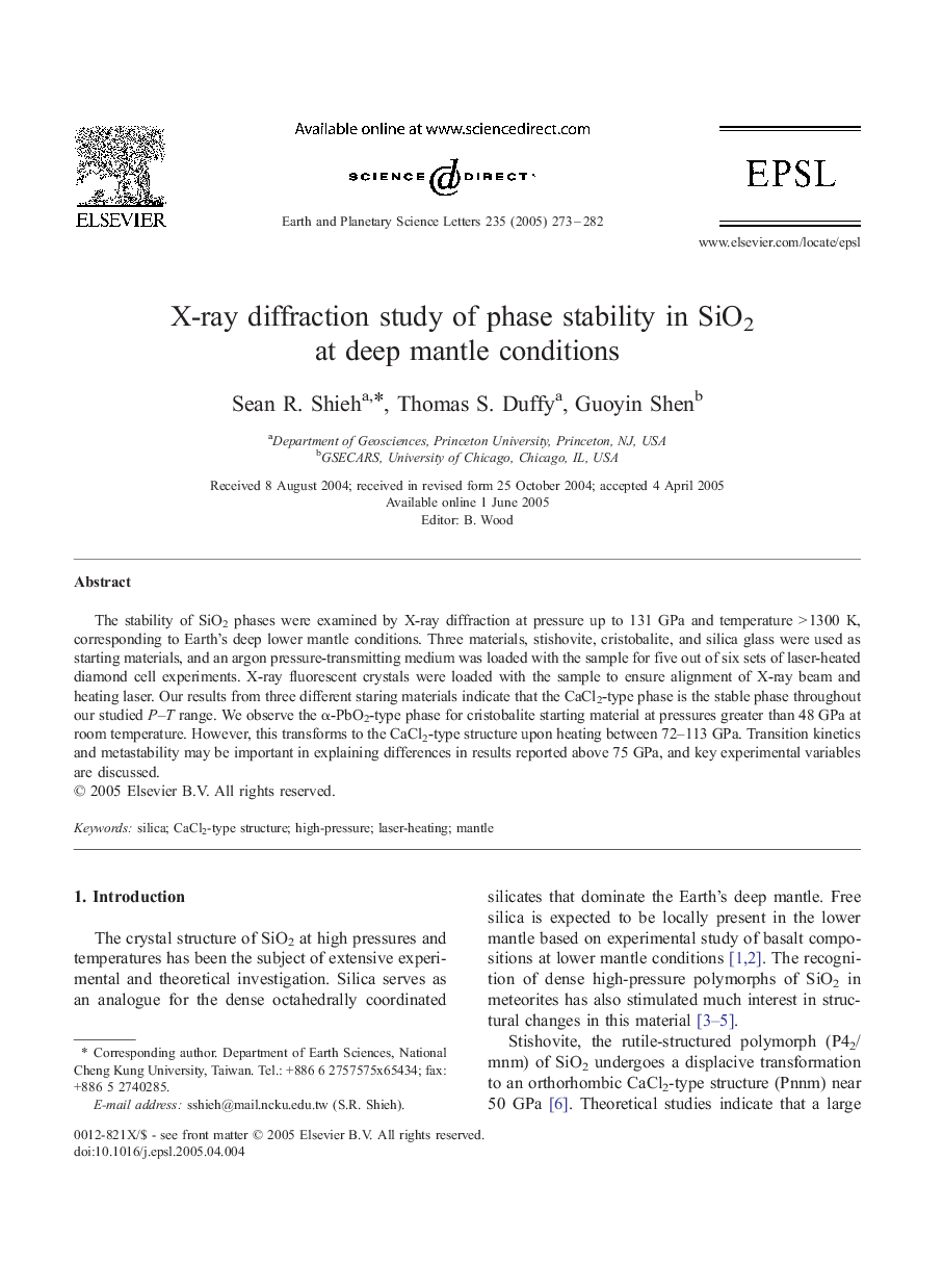 X-ray diffraction study of phase stability in SiO2 at deep mantle conditions