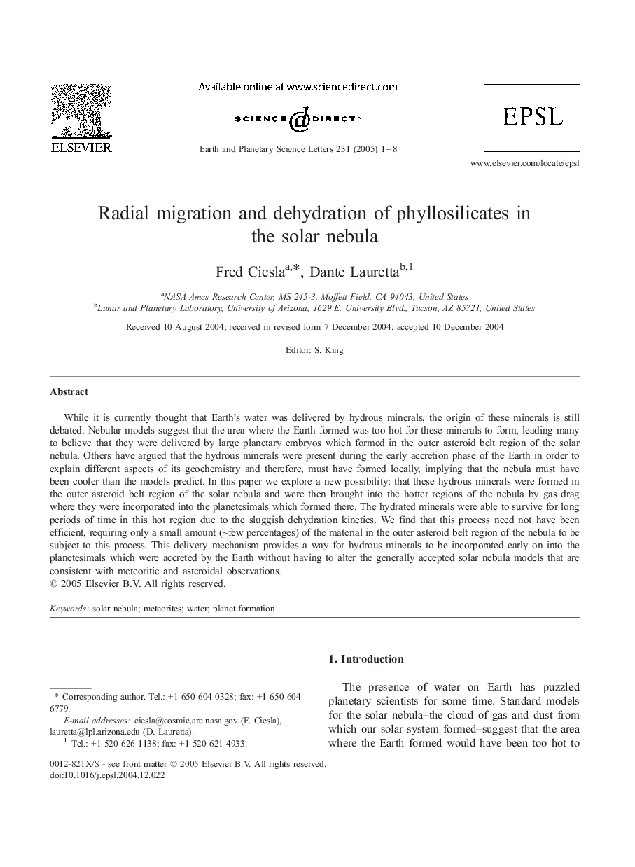 Radial migration and dehydration of phyllosilicates in the solar nebula