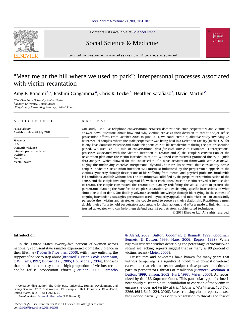 “Meet me at the hill where we used to park”: Interpersonal processes associated with victim recantation