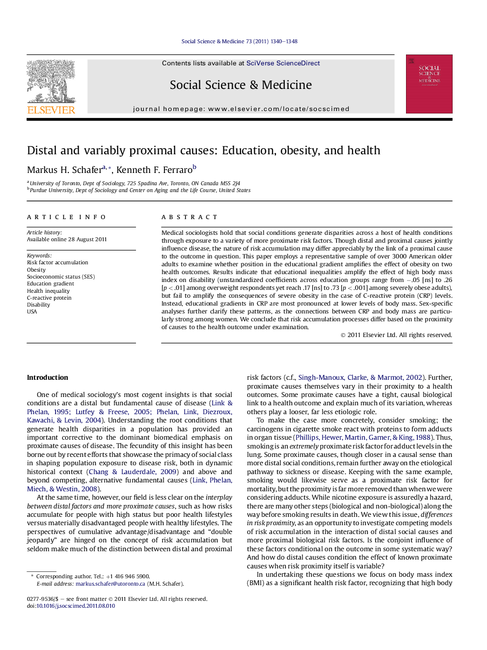 Distal and variably proximal causes: Education, obesity, and health