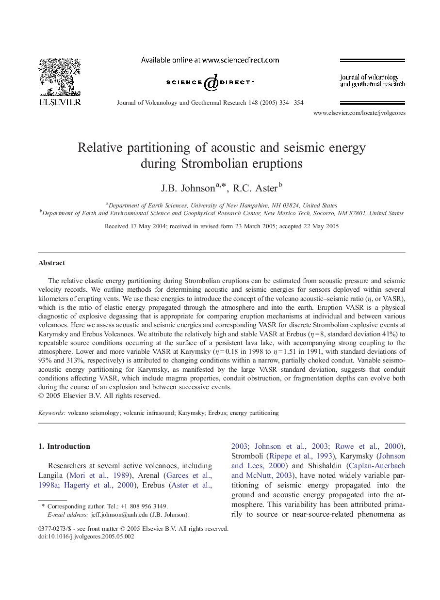 Relative partitioning of acoustic and seismic energy during Strombolian eruptions