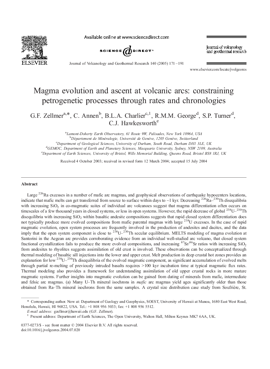 Magma evolution and ascent at volcanic arcs: constraining petrogenetic processes through rates and chronologies