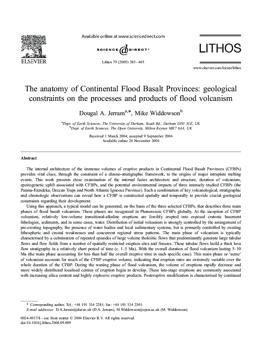 The anatomy of Continental Flood Basalt Provinces: geological constraints on the processes and products of flood volcanism