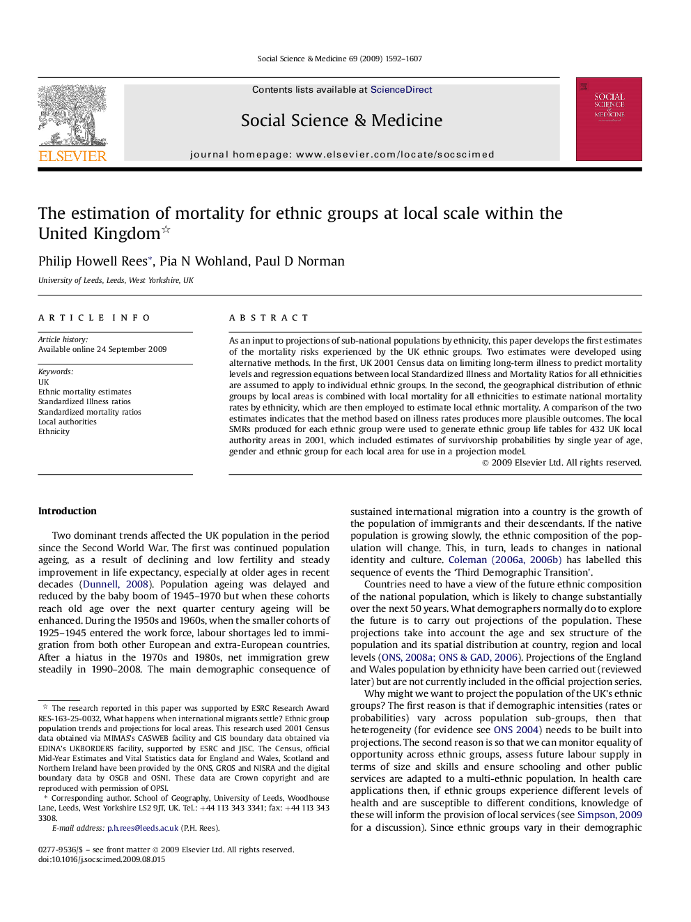 The estimation of mortality for ethnic groups at local scale within the United Kingdom 